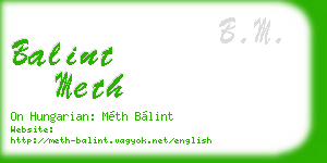 balint meth business card